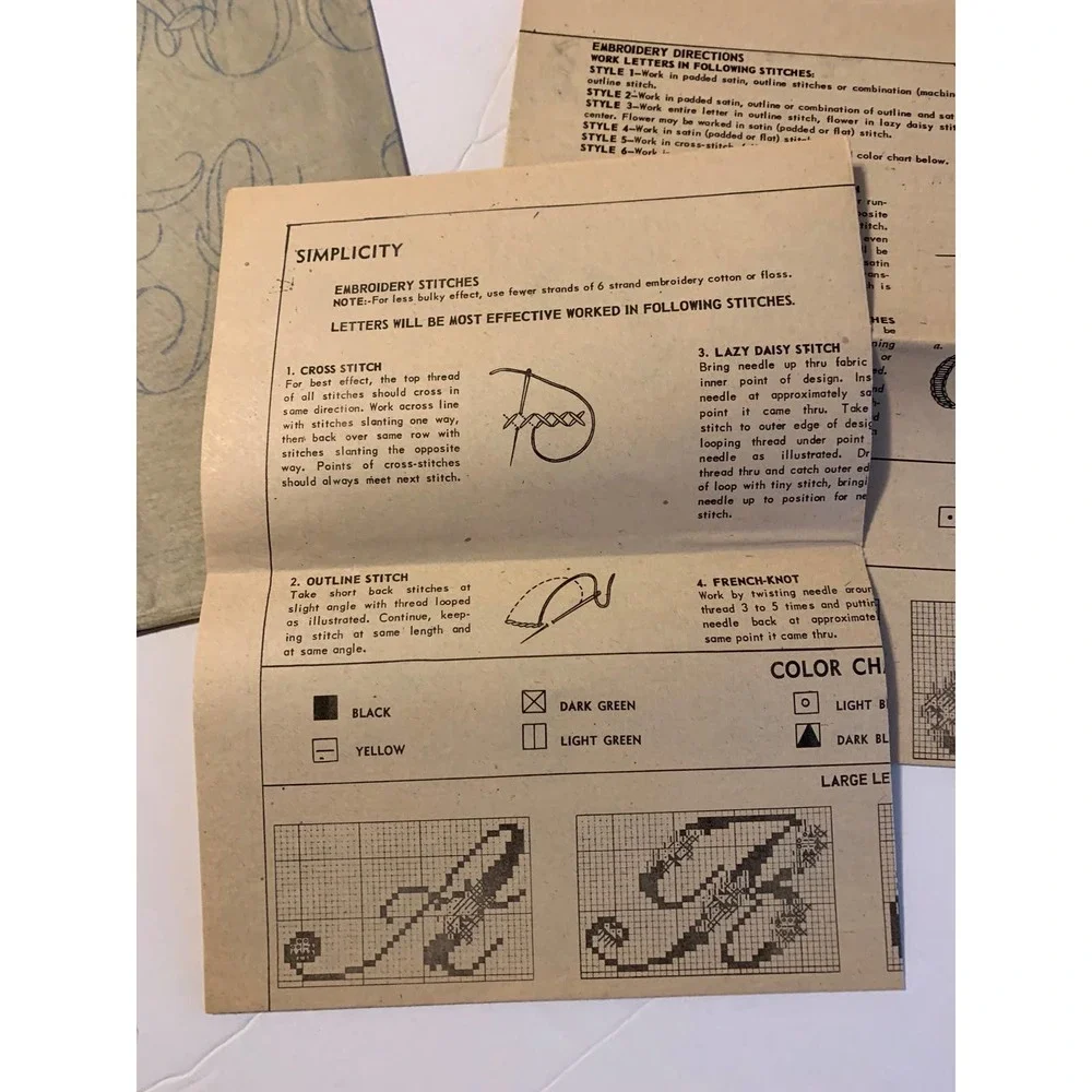 Simplicity Vintage 1950's Pattern #4040P Embroidery‎ Transfer Letters HTF